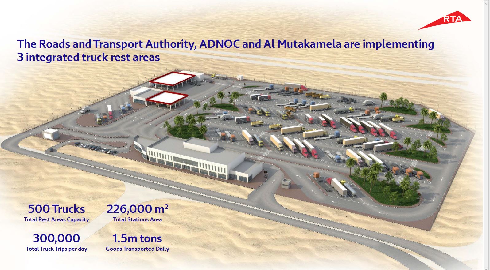 RTA partners with ADNOC, Almutakamela to develop 3 Trucks Rest Stops