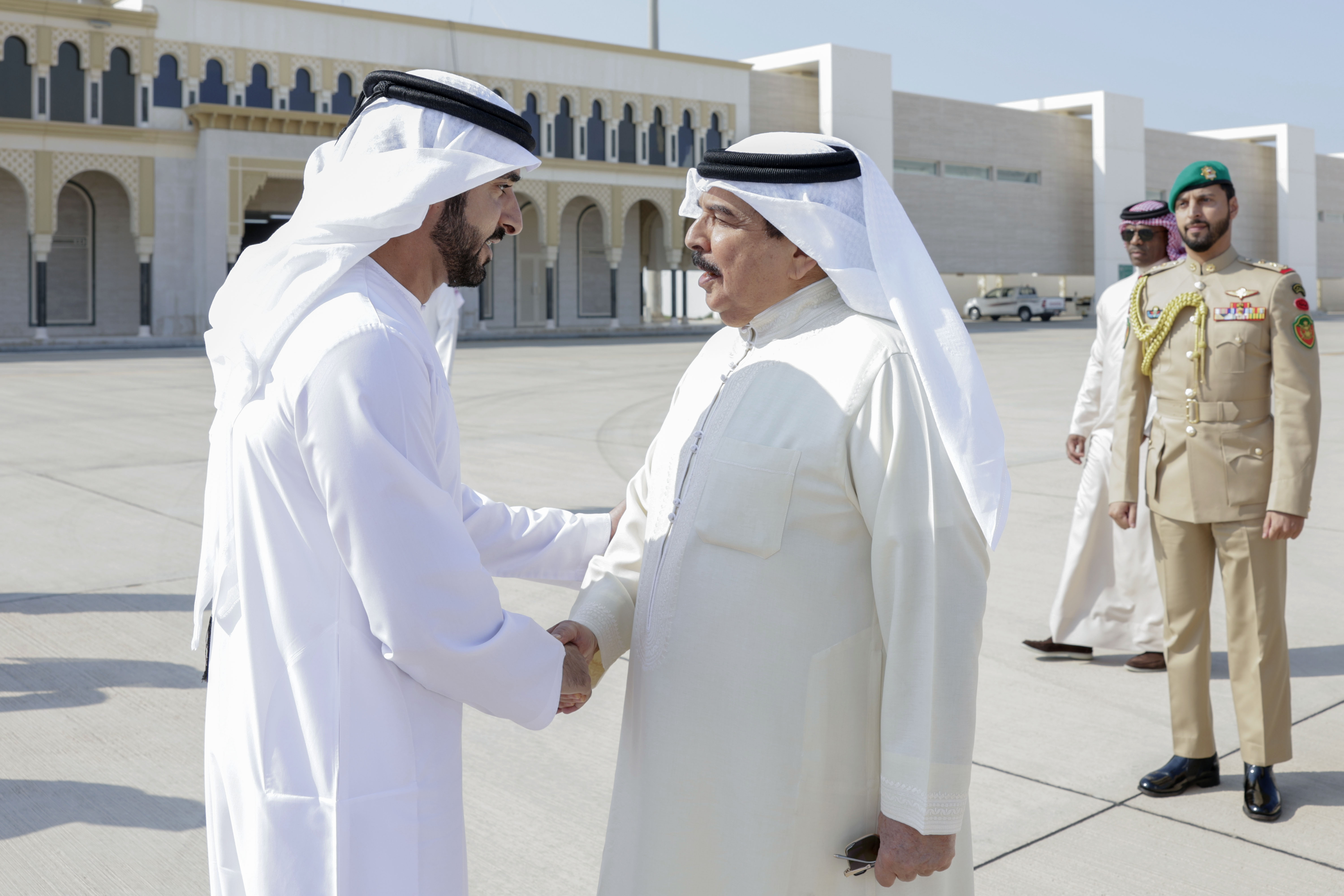 Hamdan bin Mohammed and Saif bin Zayed see off the King of Bahrain ...