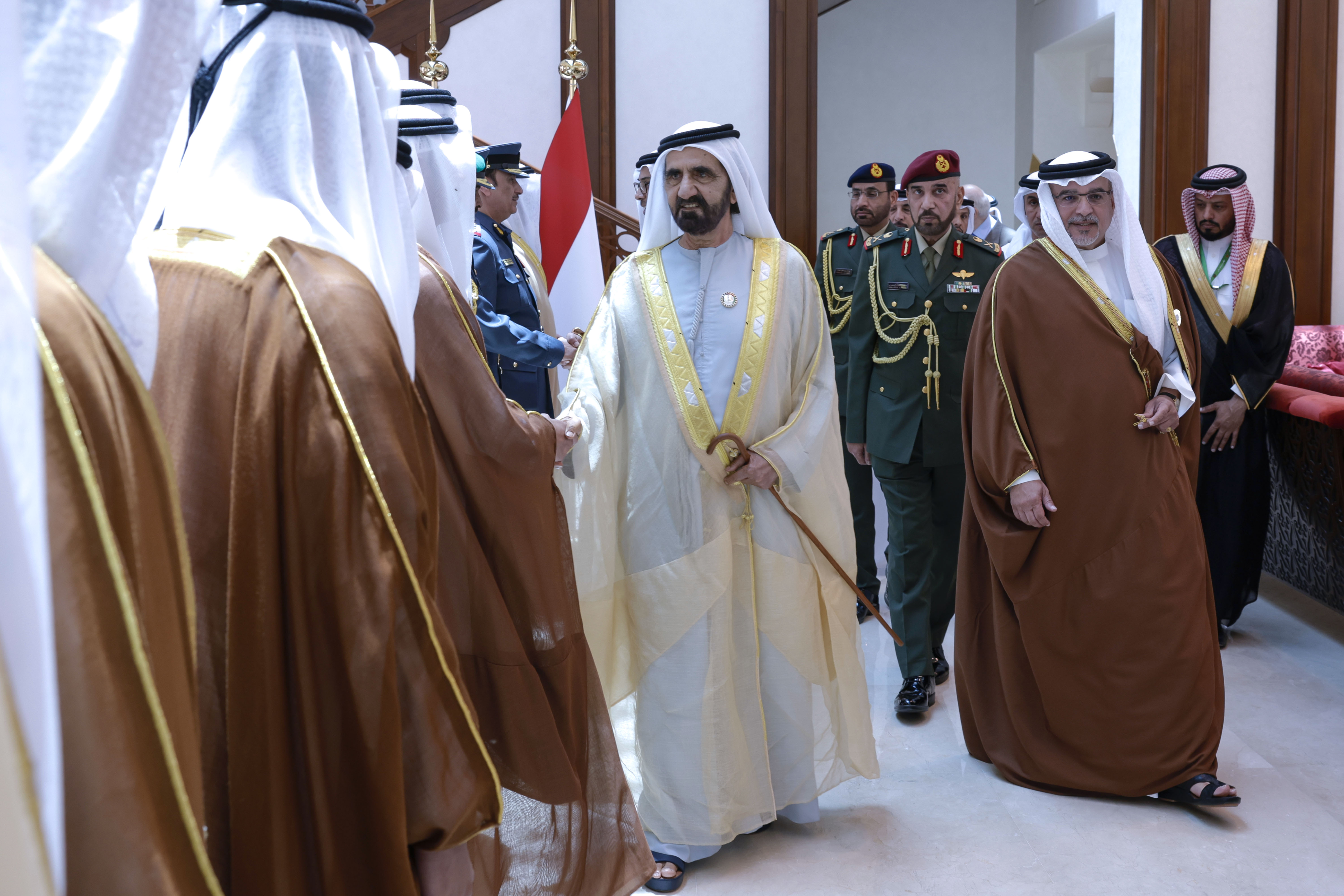 Mohammed bin Rashid arrives in Manama along with Mansour bin Zayed to ...