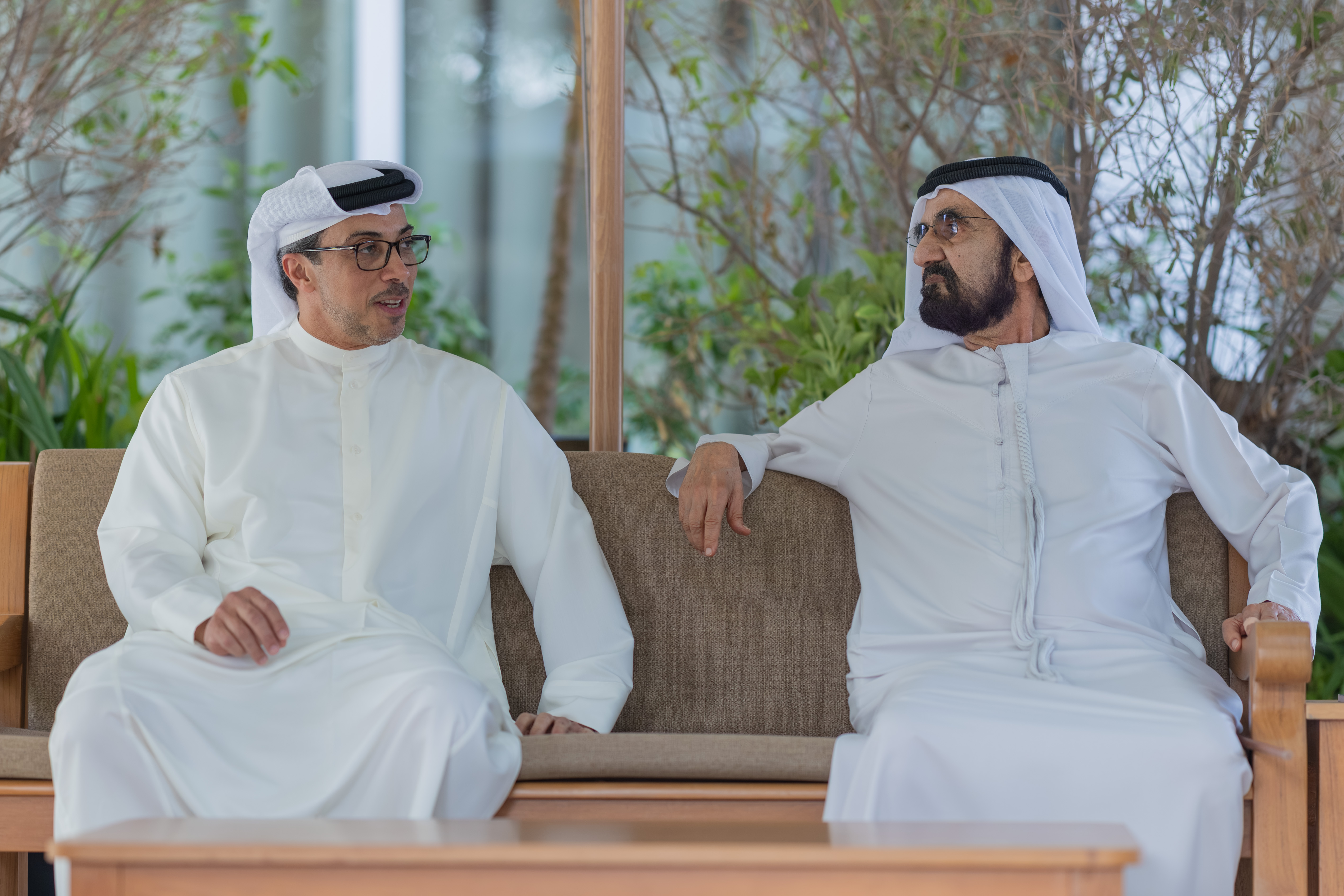 Mohammed bin Rashid meets with Mansour bin Zayed at Al Marmoom