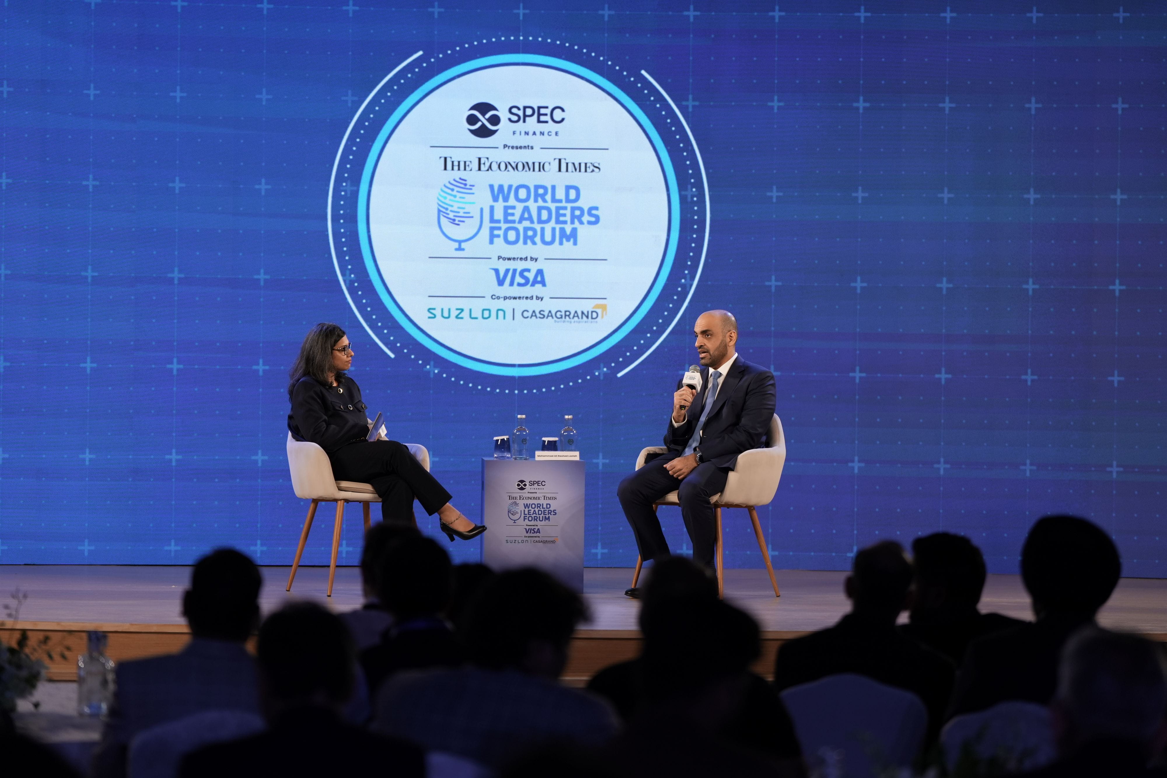 HE Mohammad Lottah during the firside chat at World Leaders Forum in New Delhi